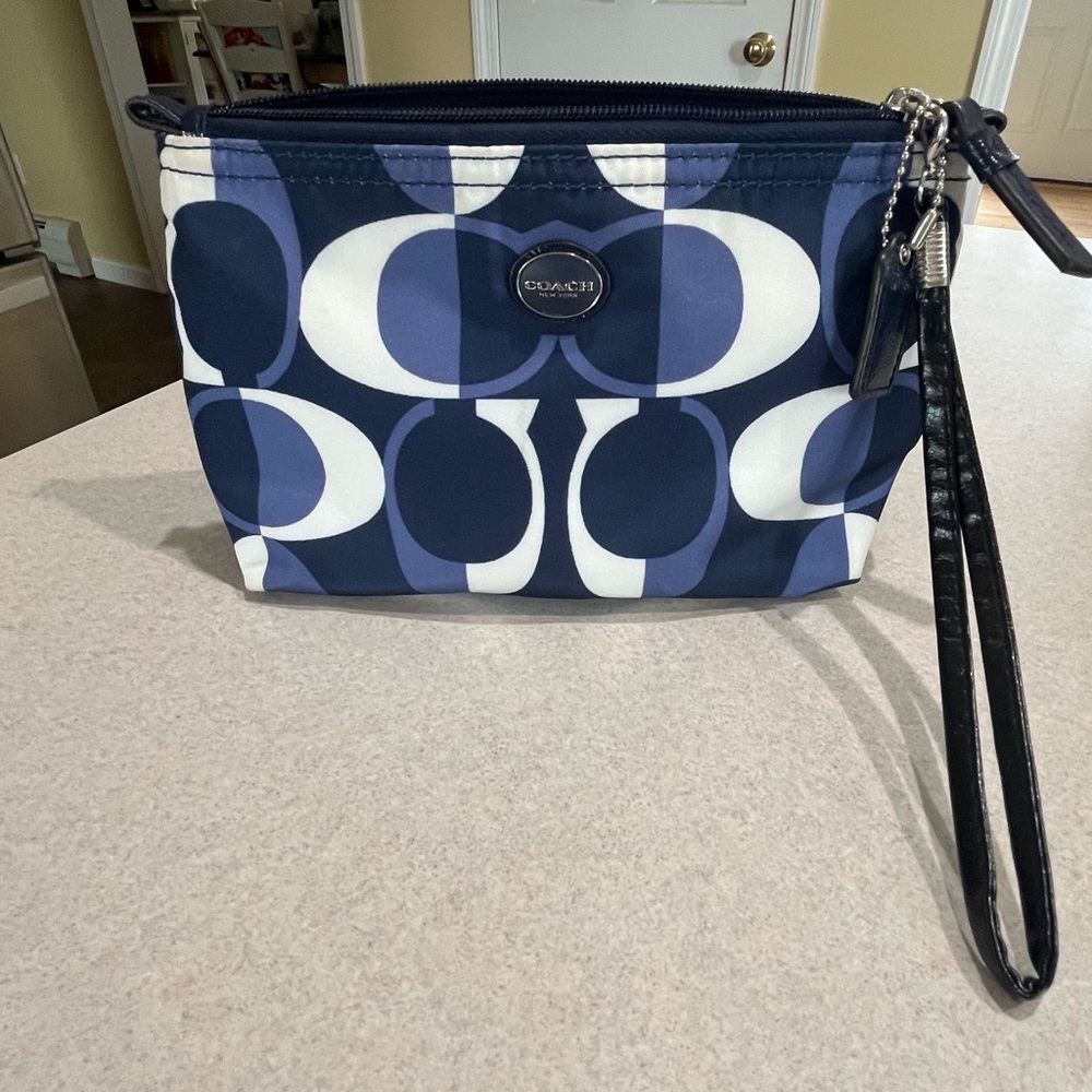 Coach mini wristlet in blue